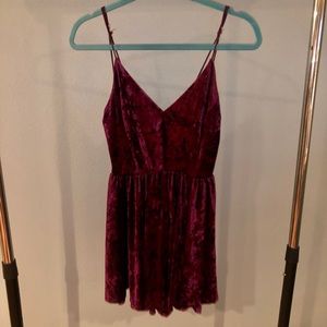 Velvet maroon romper